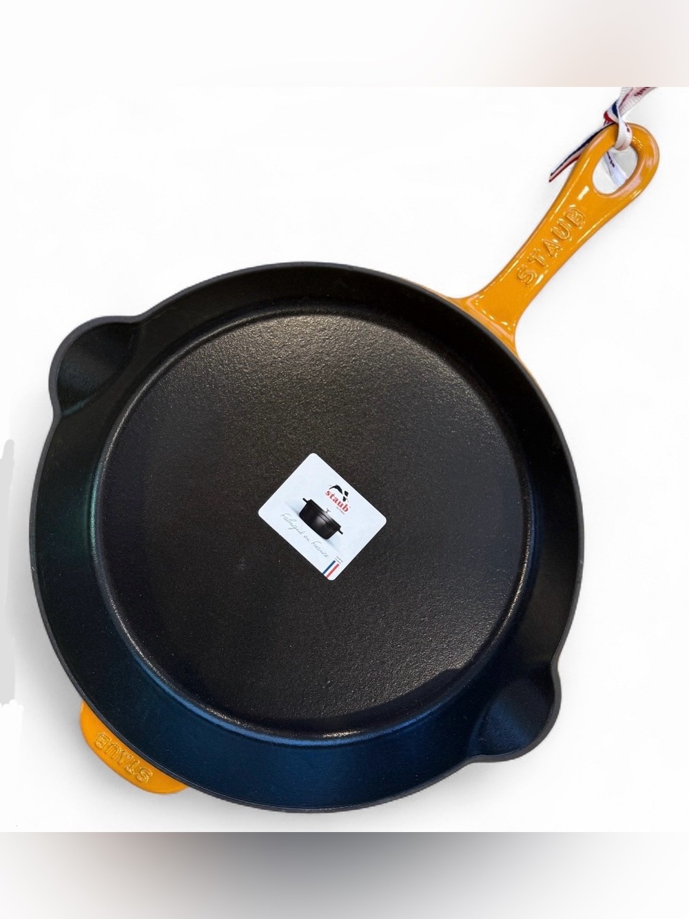 RARE! Staub 11” Enameled Cast Iron Skillet Fry Pan 28cm Mustard Saffron Turmeric